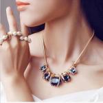 Fashion Latest Stylish Trendy Celebrity Inspired Designer Fancy Crystal Pendant Chain Necklace for Women and Girls