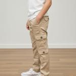 Boys Cotton Cargo Pants | Soft Relaxed Fit Casual Trousers with 8 Pockets | Stylish Everyday Bottom Wear