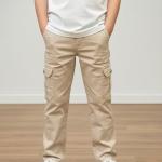 Boys Cotton Cargo Pants | Soft Relaxed Fit Casual Trousers with 8 Pockets | Stylish Everyday Bottom Wear