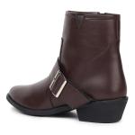 Buckle Suede Ankle Length Boots for Women | Comfortable and Stylish with Low Block Heel | Casual,Formal Wear for Winter BOOT 116