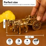 100% Pure Brass Bullock Cart Home Decor (Size: 12 cm) | Bailgadi for Gift | Bullock Cart Showpiece Brass Antique Decor Item