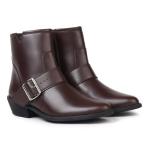 Buckle Suede Ankle Length Boots for Women | Comfortable and Stylish with Low Block Heel | Casual,Formal Wear for Winter BOOT 116