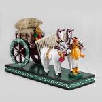 Handcrafted Kondapalli Wooden Bullock Cart Toy with Farmer Couple - Embrace The Rustic Charm of Rural India with This Traditional Decor Piece | Good for Navratri Golu, Bommala Koluvu