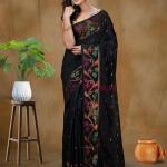 Saree Women's Paithani Silk Woven Zari Work Saree With Unstitched Blouse Piece