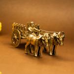 100% Pure Brass Bullock Cart Home Decor (Size: 12 cm) | Bailgadi for Gift | Bullock Cart Showpiece Brass Antique Decor Item