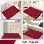 2000 GSM Microfiber Anti-Skid Bathroom Door Mats | Anti Slip Plush Soft & Super Absorbent Bath Mat | Washable Quick-Dry Floor Rug for Bathroom & Door | Pack of 2 (40×60 cm) Maroon