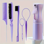Set Hair Brush Set Hairdressing Spray Bottle Hair Braiding Loop Rat Tail Comb Teasing Hair Brsuh Edge Control Brush