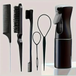 Set Hair Brush Set Hairdressing Spray Bottle Hair Braiding Loop Rat Tail Comb Teasing Hair Brsuh Edge Control Brush